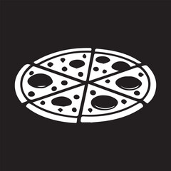 A black and white full pizza silhouette design - full pizza silhouette design