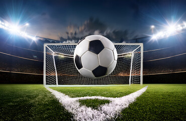 soccer ball soaring through the air