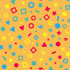 Vector seamless pattern with simple geometric shapes. Abstract background for fabric swatch or wrapping paper