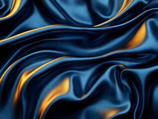 Obraz premium Dark Blue Silk Drape 3D Illustration