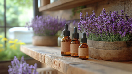 A serene alternative medicine clinic with herbal treatments, essential oils, and acupuncture therapy