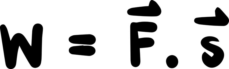 Physics work power energy formulas handwritten