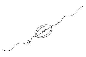 Obraz premium Football continuous one line art drawing style outline vector illustration