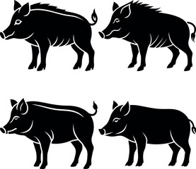 Stylized Boar Silhouette Vector Icon Wildlife & Nature Theme.