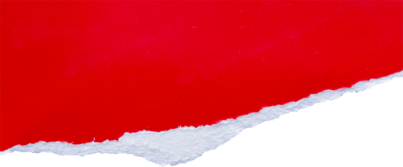 Red ripped paper torn edges strips isolated on white background