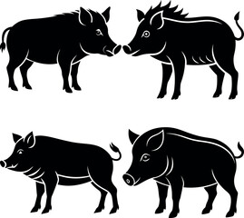 Stylized Boar Silhouette Vector Icon Wildlife & Nature Theme.