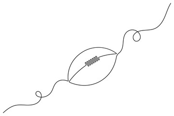 Obraz premium Football continuous one line art drawing style outline vector illustration