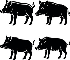 Stylized Boar Silhouette Vector Icon Wildlife & Nature Theme.