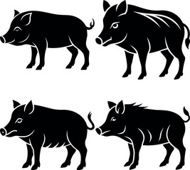 Stylized Boar Silhouette Vector Icon Wildlife & Nature Theme.