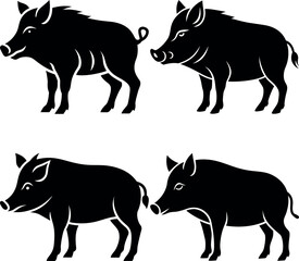 Stylized Boar Silhouette Vector Icon Wildlife & Nature Theme.