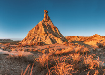 Evening in the famous Bardenas Reales (Bardenas Reales - Spain)