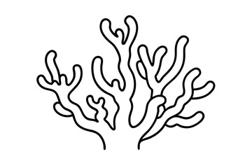 Abstract Line Art of Coral Reefs - Marine Life Vector Illustration