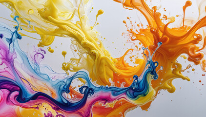 Bunte farbige Spritzer vor weissem Hintergrund