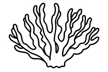 Obraz premium Abstract Line Art of Coral Reefs - Marine Life Vector Illustration