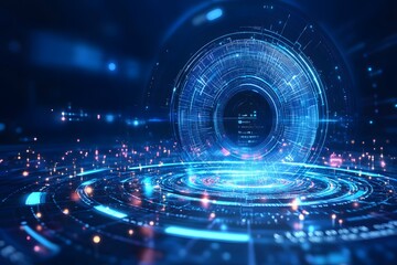 Fototapeta premium Futuristic abstract technology background for internet and big data solutions.