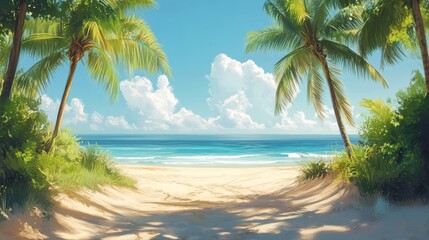 Random summer backgrounds cuba beach palms
