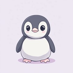 Obraz premium Simple illustration of a baby humboldt penguin