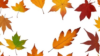 Fototapeta premium Autumn Leaves Frame: Colorful Fall Foliage Background