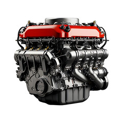 Engine of the engine Modern Car engines are isolated on a transparent background