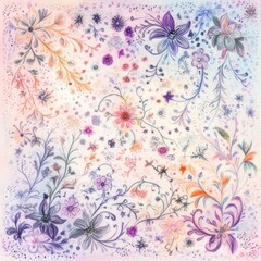 Delicate Floral Pattern, Pastel Colors