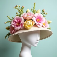 Vibrant Spring Bouquet with Pastel Easter Bonnet