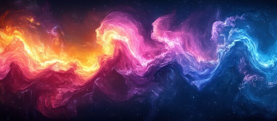 Fototapeta premium Abstract cosmic nebula with vibrant colors swirling and flowing.