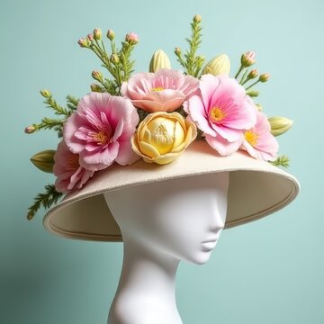 Vibrant Spring Bouquet with Pastel Easter Bonnet