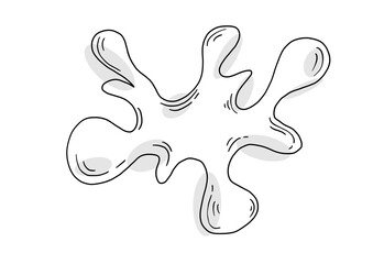 black and white paint splashes on white background