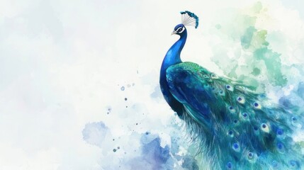 Majestic Peacock in Watercolor