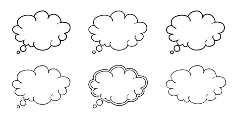 Hand-Drawn Grunge Speech Bubbles: Charcoal Chalk Doodle Vector Set

