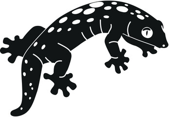Exotic reptile black-and-white vector illustration