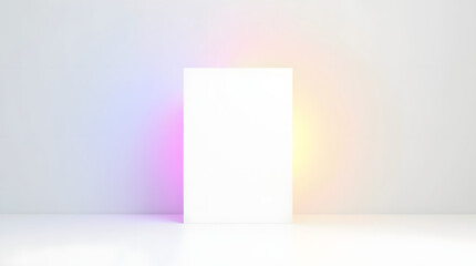 a white square and behind it a colored light