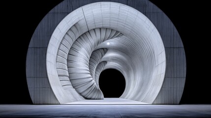 Obraz premium Abstract Architectural Structure with Spiral Design and Lighting Effects