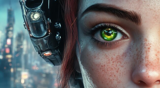 Futuristic Woman with Tech Implants