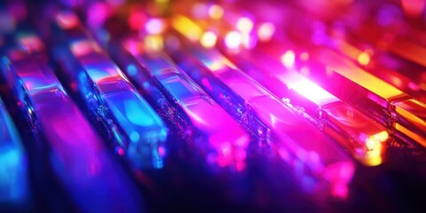 Obraz premium A vibrant display of colorful lights illuminating the surroundings, creating a captivating and festive atmosphere perfect for celebrations and events.