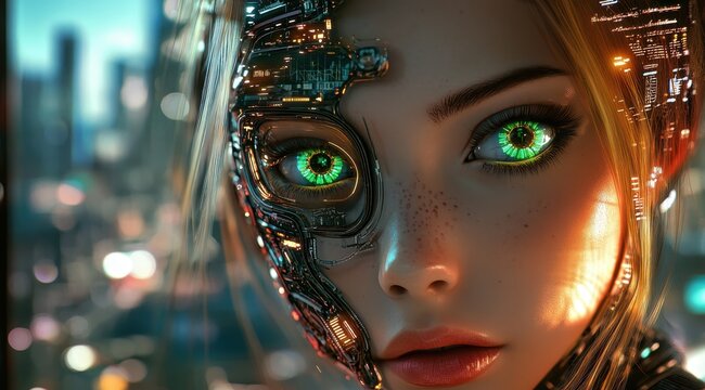 High-Tech Cyberpunk Woman