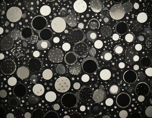 A bold high-contrast polka dot pattern for retro aesthetic designs in graphic art environments