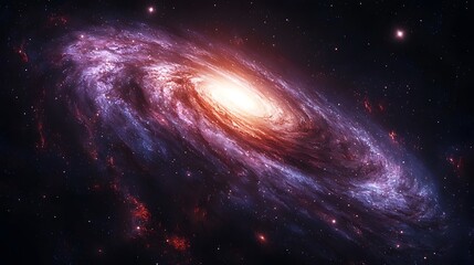 Fototapeta premium Radiant Galactic Swirl with Shimmering Celestial Wonders in Vibrant Hues