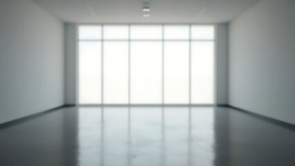 Obraz premium Bright Room Interior with Large Window and Polished Floor