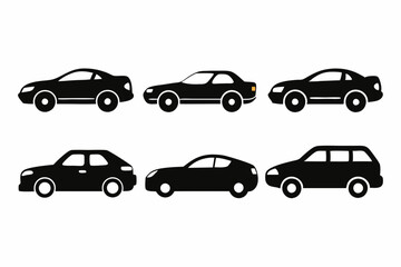 car icon set silhouette vector