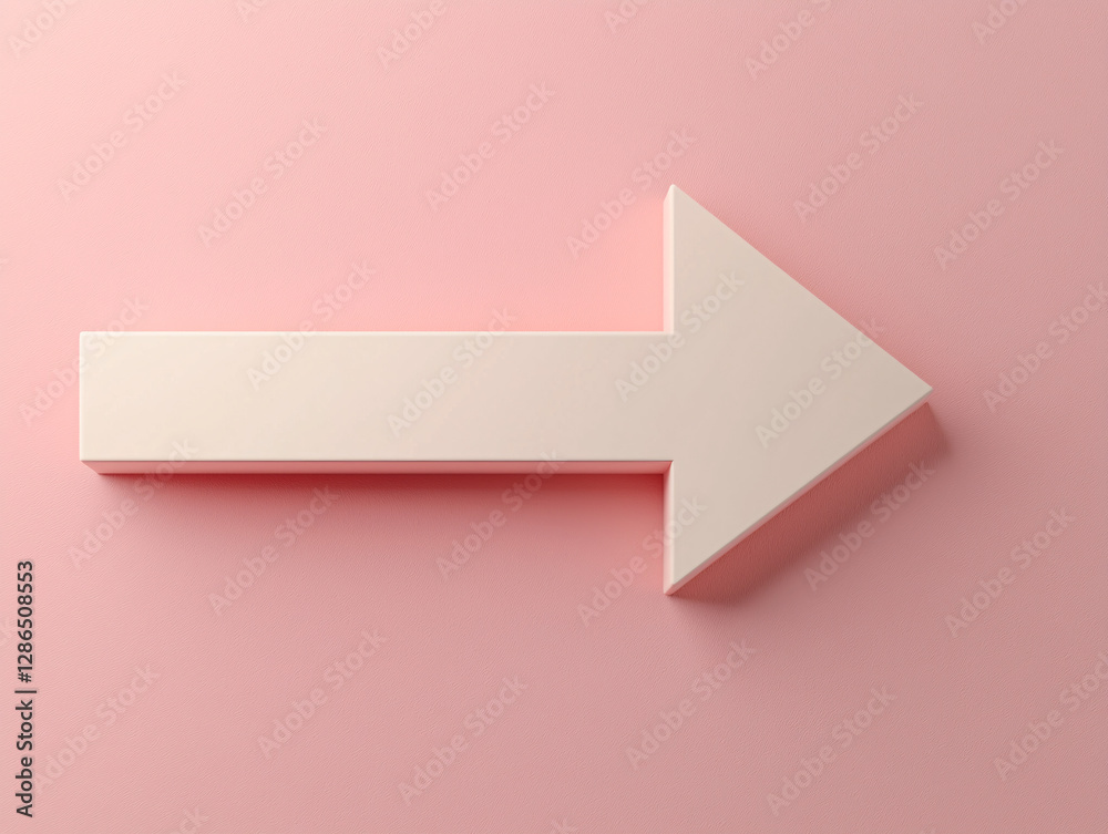 Fototapete 3D Render Arrow Set Light Color Directions Graphic Design Symbol Icon Sign Pointer Navigation Guide Interface Element Object Shape Directional Guidance Right Left Up Down Forward Backward
