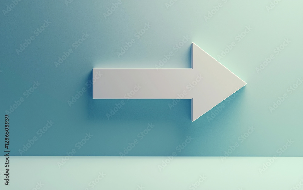 Fototapete 3D Render Arrow Set Light Color Directions Graphic Design Symbol Icon Sign Pointer Navigation Guide Interface Element Object Shape Directional Guidance Right Left Up Down Forward Backward
