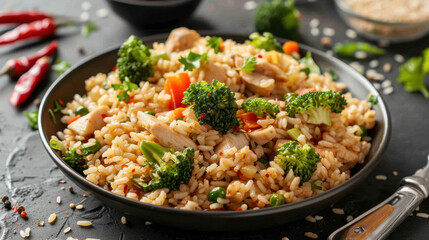 rice with broccoli and chicken