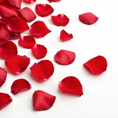 rose petals on white background
