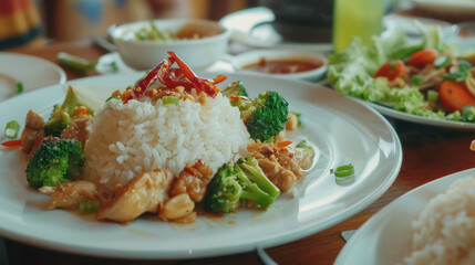 rice with broccoli and chicken
