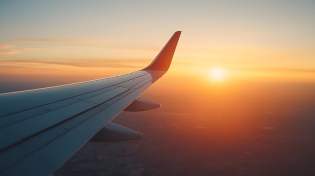 Stunning Aerial View of Eiffel Tower at Sunset from Airplane Window