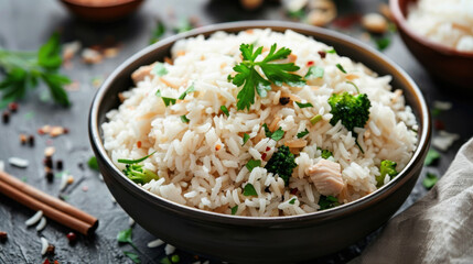 rice with broccoli and chicken