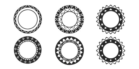 Hand-Drawn Grunge Circle Frames: Charcoal, Pencil & Chalk Border Set

