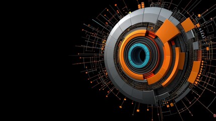 Futuristic Abstract Design with Circles and Geometric Elements