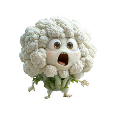 Surprised Cartoon Cauliflower Character